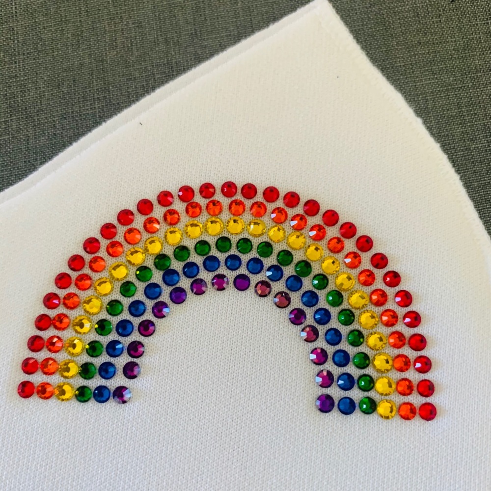 Rainbow Rhinestone Mask